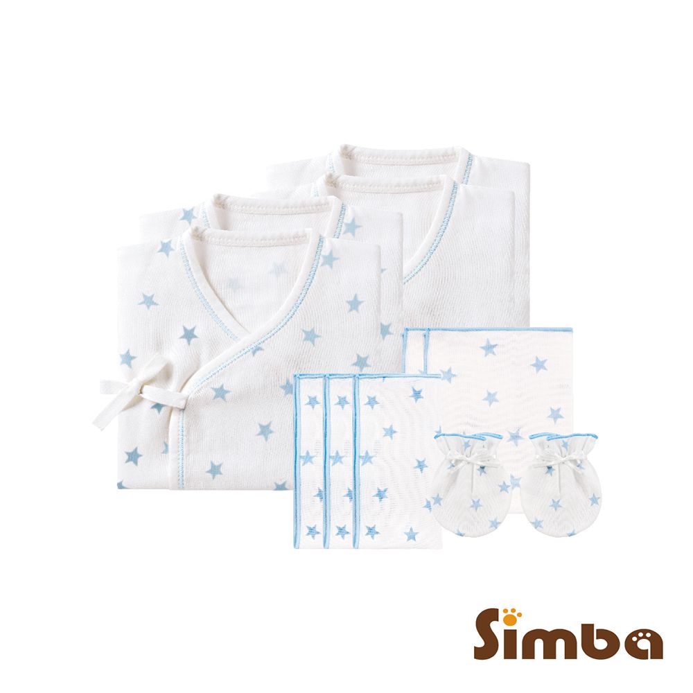 極柔感紗布柔軟呵護新生套組-綜合藍