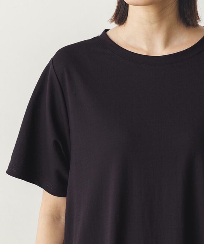 日本 Sans Souci 34+ - 接觸涼感 嫘縈傘擺素色短袖洋裝-咖啡棕