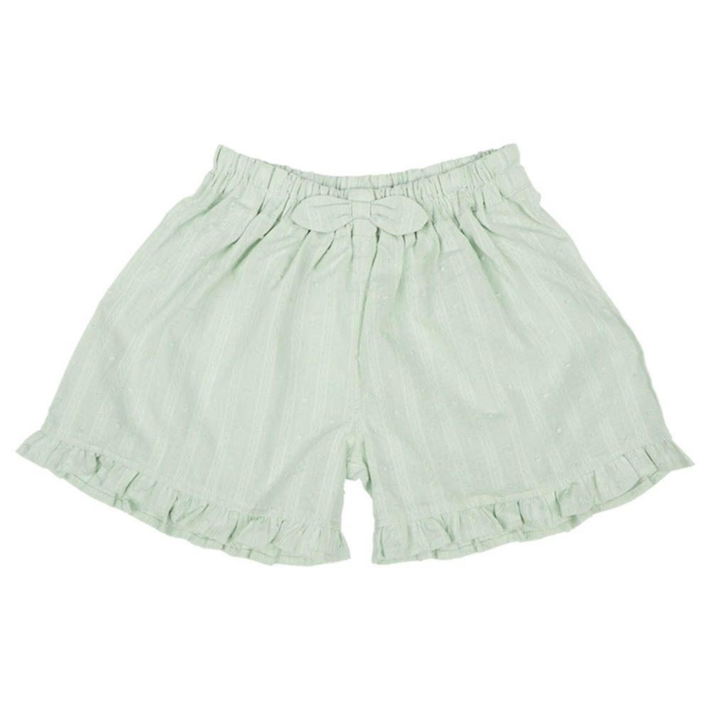 兒童褲裙-下擺荷葉邊-綠色