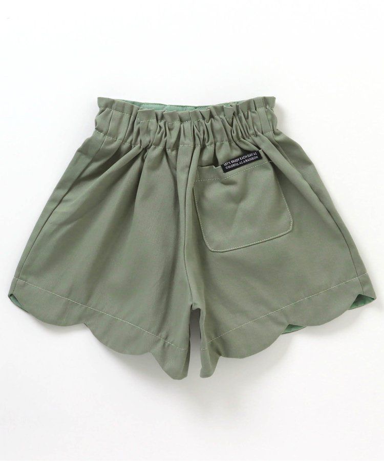 日本 BREEZE - 俏麗扇形邊鬆緊短褲-斑點-黑