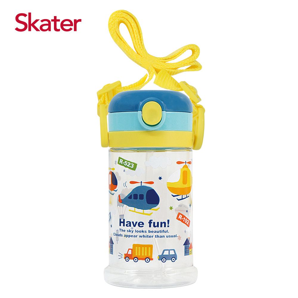 日本 SKATER - 寬底吸管杯(370ml)-直升機