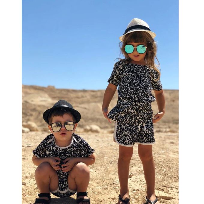 英國 SLEEP NO MORE - 100% 有機棉短袖包屁衣-黑白雜訊