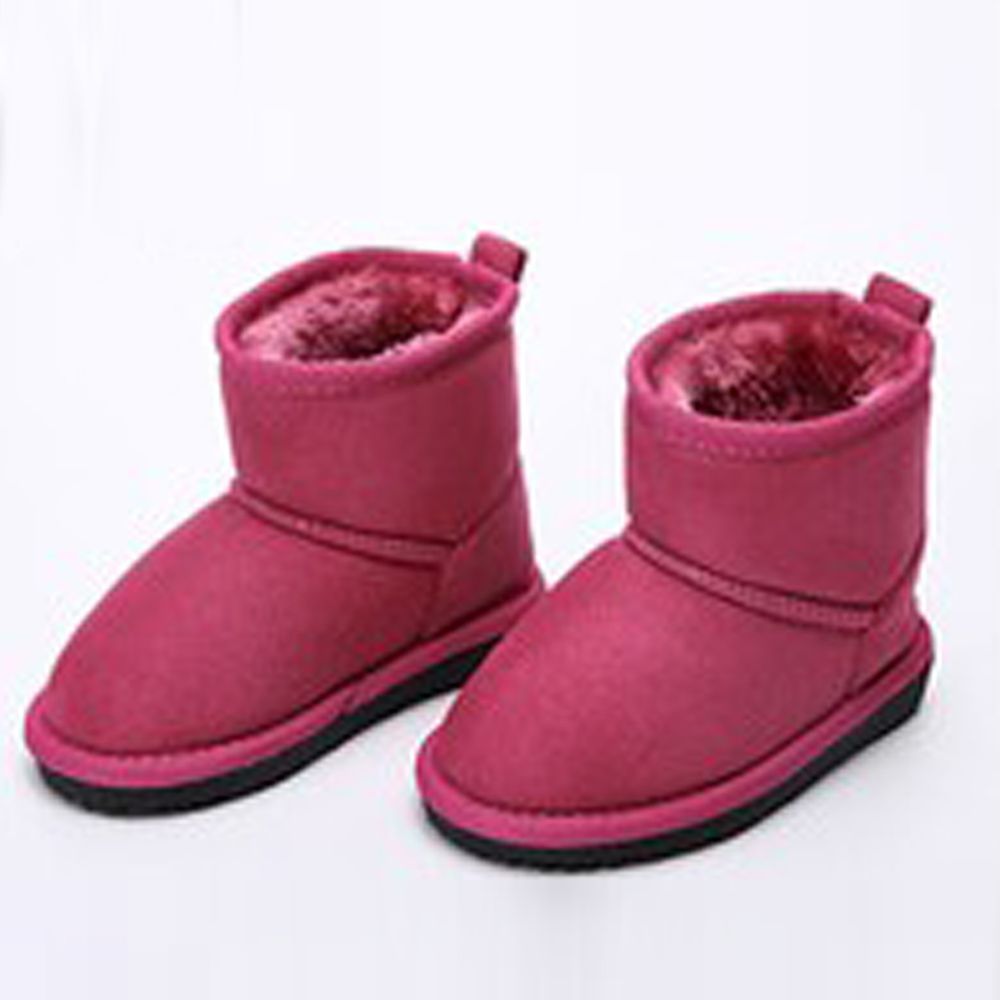 日本 Maison de Ravi - 保暖毛絨短筒雪靴-莓果粉