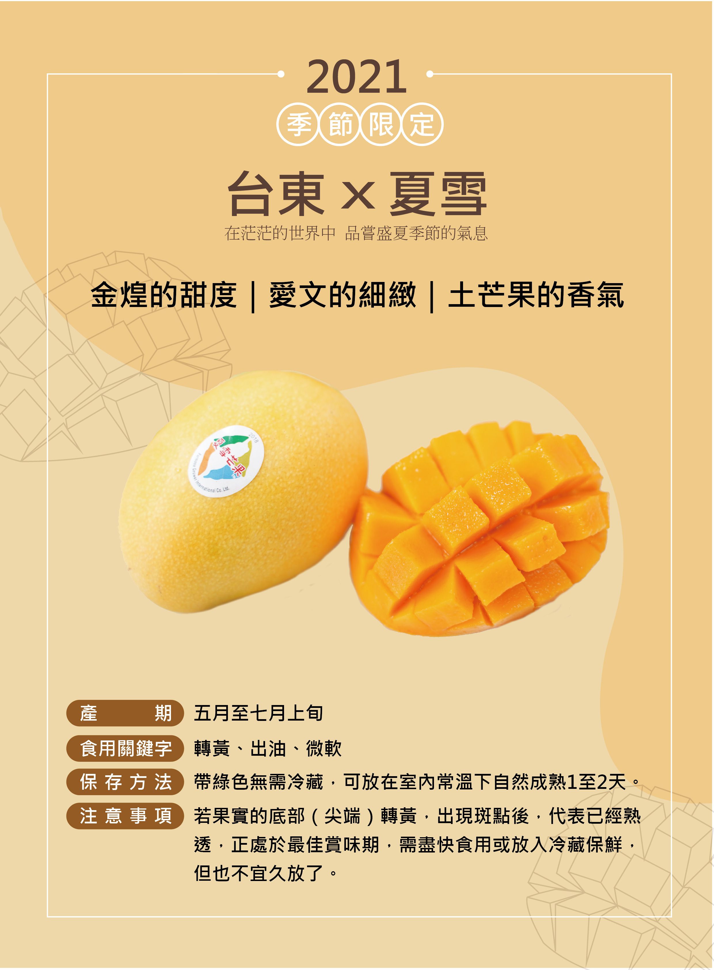 【台東 夏雪芒果】精品外銷等級，芒果界的LV！