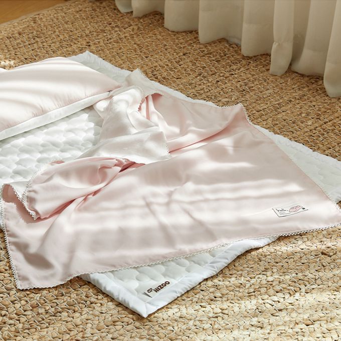 正韓Hello HiZoo - 3D透氣雙面涼感被/透氣被/冷氣被_嬰兒款-冰絲粉