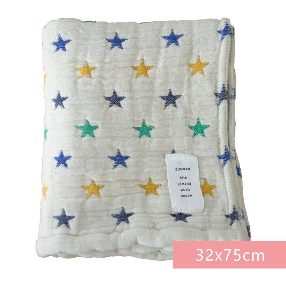 日本 Fuwara - 日本製三河木棉六重紗毛巾-彩色星星 (32x75cm)