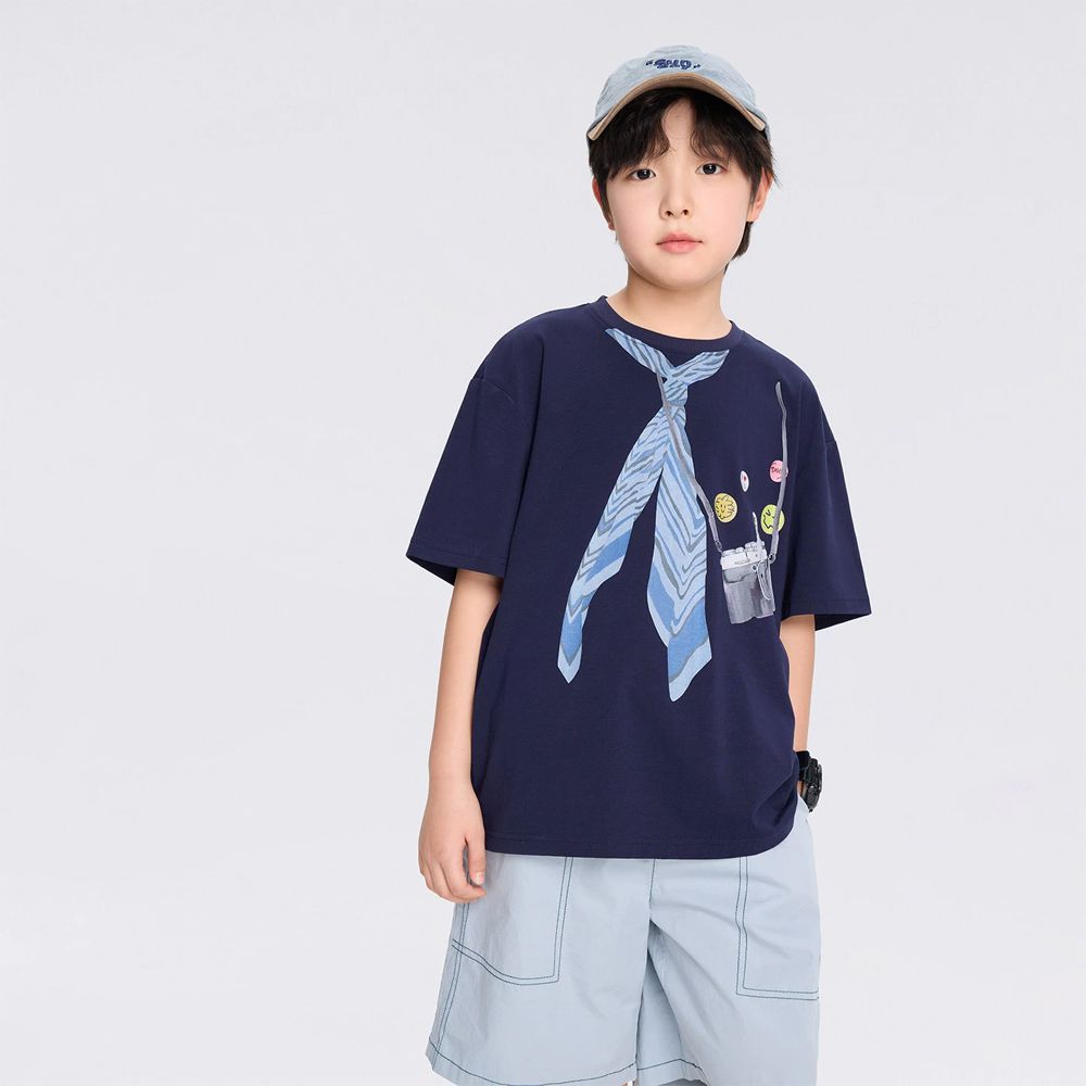 -3℃瞬間涼感短袖T-夏日旅行家-藏青