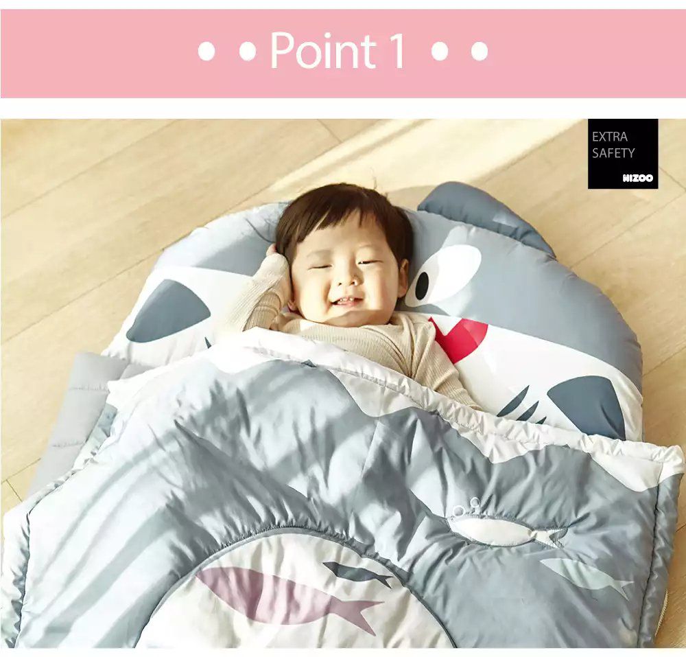 韓國 Hello HiZoo - 手工製莫代爾防蟎抗菌動物兒童睡袋(枕頭+睡墊+被子+收納袋)-粉紅兔 (70x140cm)