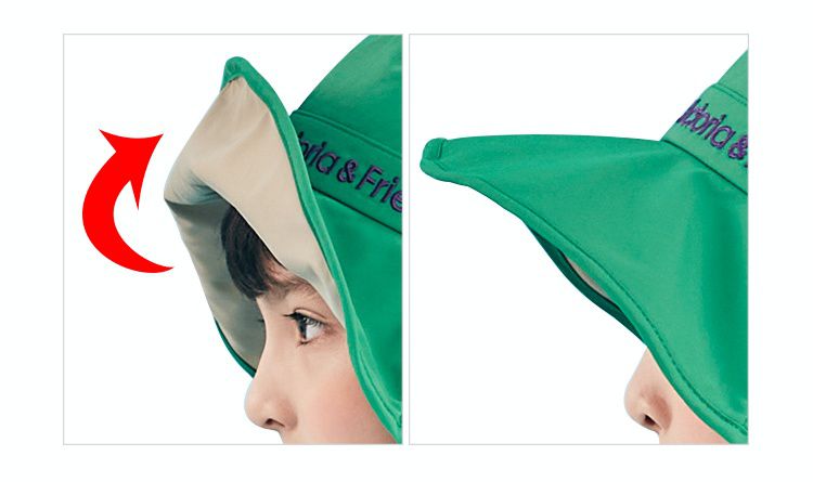 韓國 Victoria & Friends - UPF 50+ 防潑水透氣軟鋼絲遮脖遮陽帽(附口哨)-簡約杏