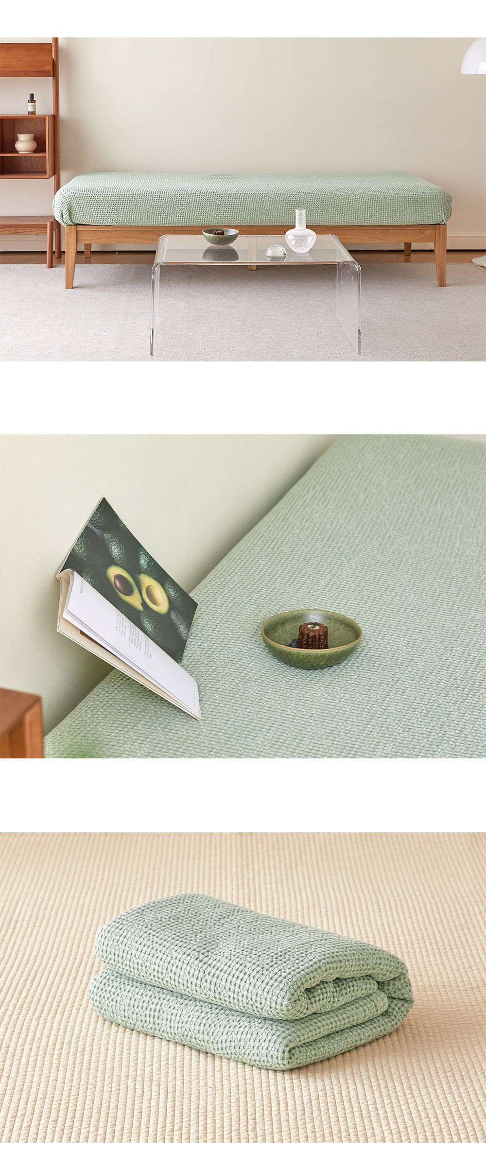 韓國 Maatila - 天絲莫代爾鬆餅被毯-薄荷