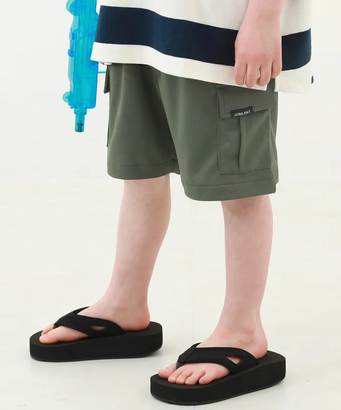 日本 devirock - 涼感速乾網眼 工裝口袋短褲-開心果綠