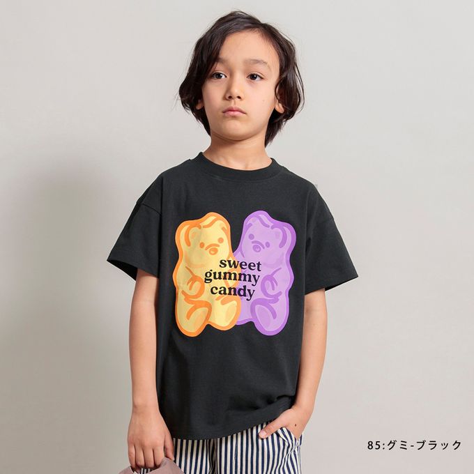 日本 BRANSHES - 純棉美式印花短袖上衣-熊熊DJ-芥黃