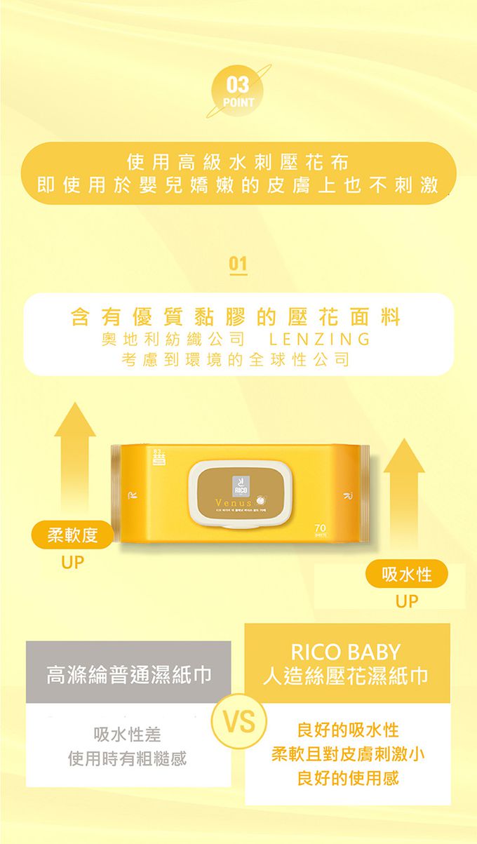 韓國RICO baby - 星球系列超厚款濕紙巾金星金 (Venus Gold－20抽)－有蓋小包－24入