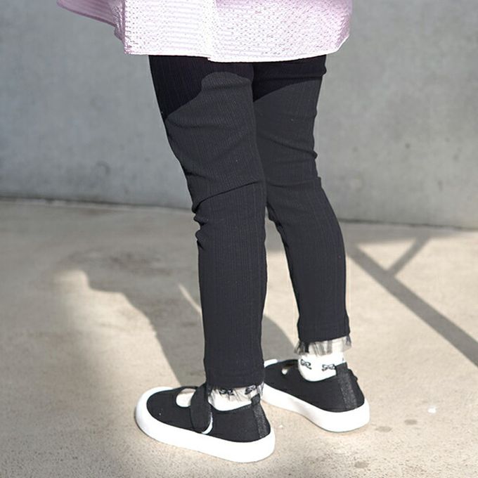 日本 Lycee mine - 下擺酷甜薄紗合身九分褲-黑