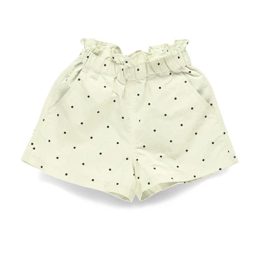 水陸兩穿 女孩輕便彈性休閒短褲-點點-白