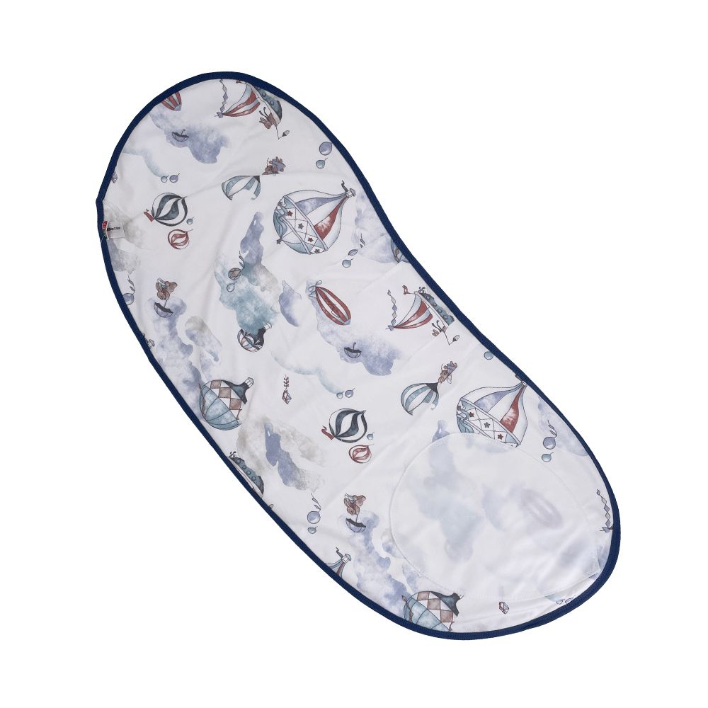 純棉兩用型包巾 肚圍 嬰兒防驚跳包巾 寶寶肚圍-藍色氣球 (35*80)