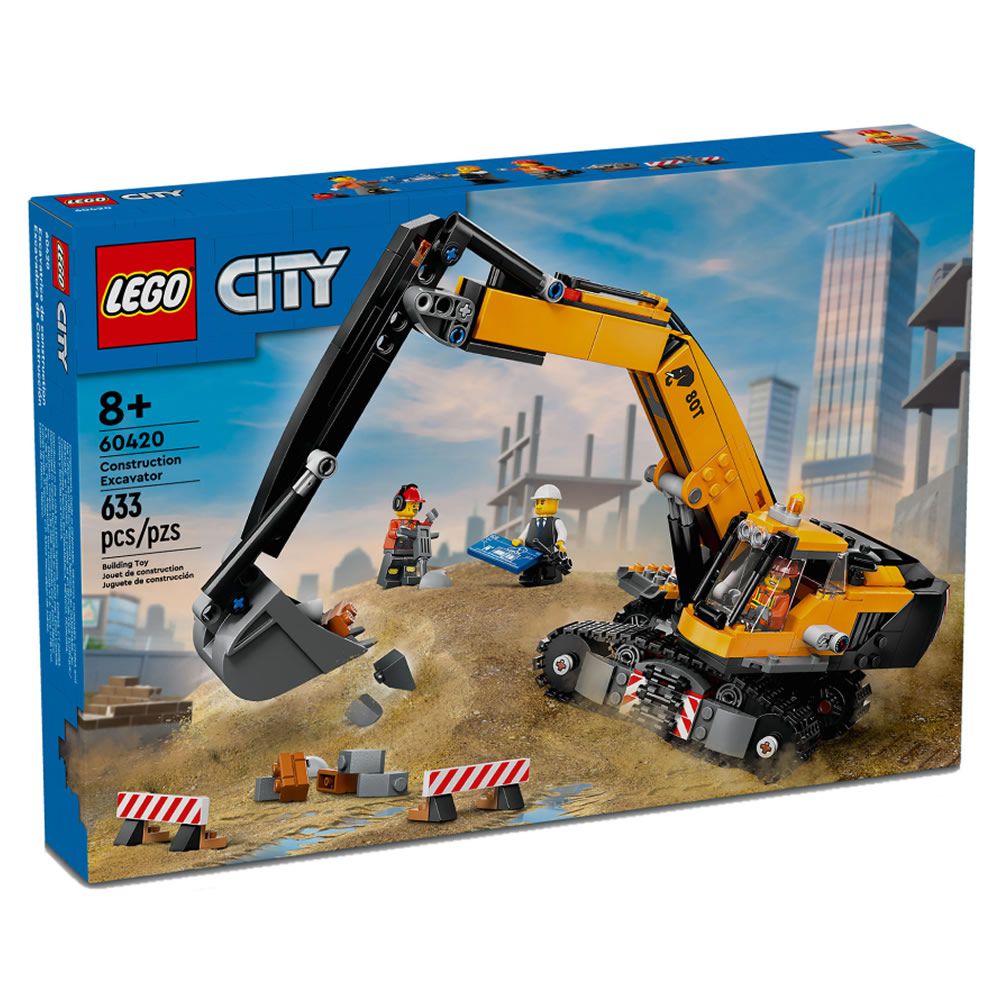 樂高 LEGO - LT60420 City 城市系列2024 - Yellow Construction Excavator