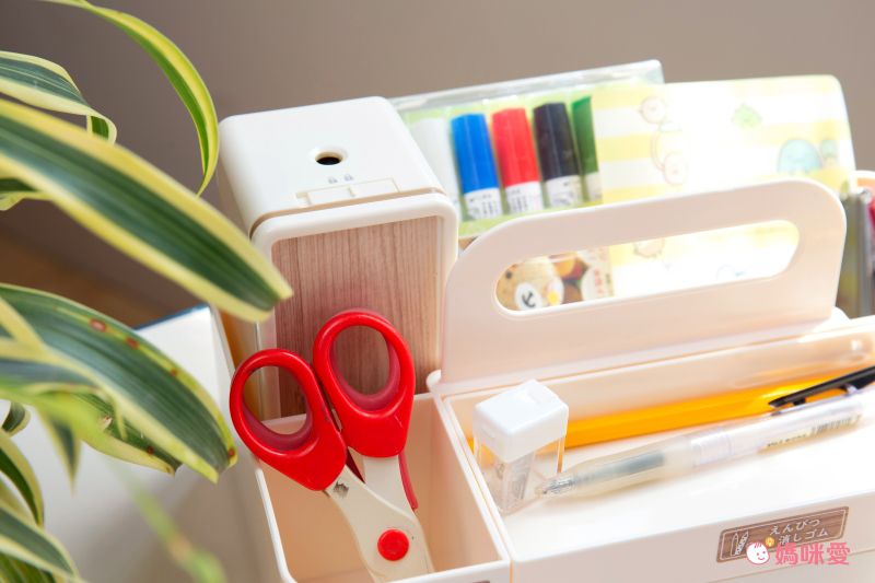 日本文具 SONIC - 木紋文青風手動削鉛筆機-水藍