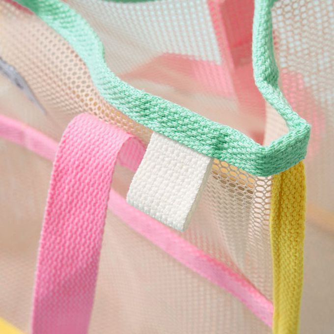 日本 Lycee mine - 粉嫩配色網格玩水包/游泳包-黃x粉紅 (26.5x35x20.5cm)