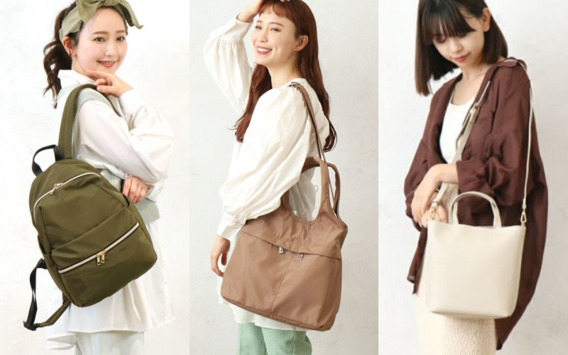 日本 polkapolka - [熱銷款] 輕量皮革肩肩背/手提托特包-煙燻粉