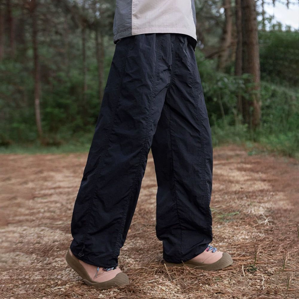 輕盈透氣速乾休閒長褲/防蚊褲-下擺抽繩-藏青