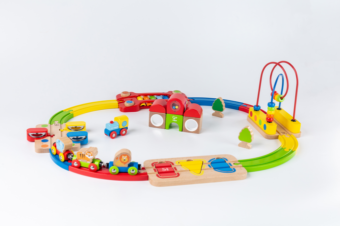 德國 Hape - 彩虹音樂木製軌道玩具