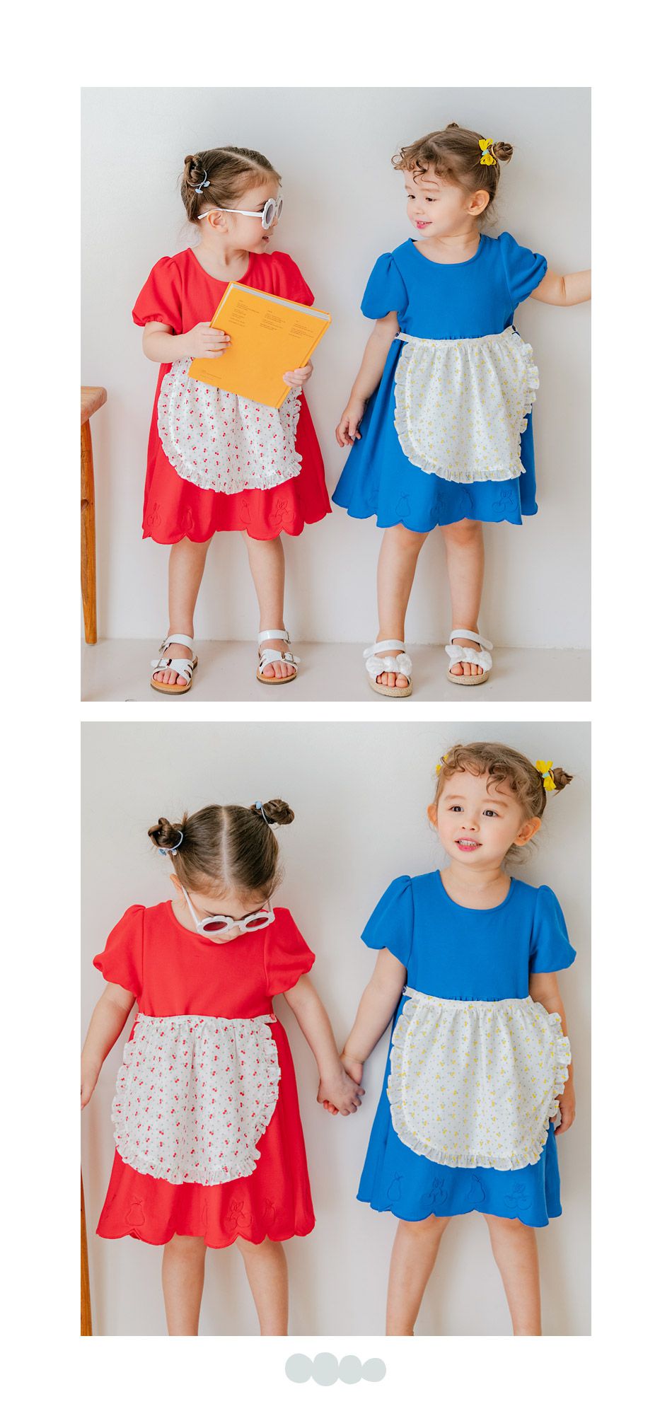 韓國 Bebezoo - 可拆式圍裙洋裝-藍