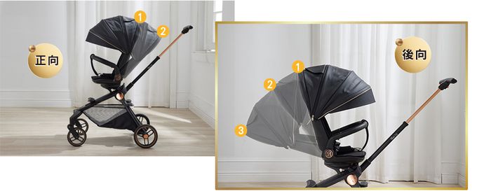 Deer sq. - Axis女神守護者 遛娃神器-黑金-單人推車