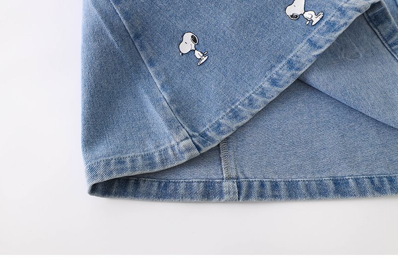 卡通SNOOPY吊帶牛仔連身短裙-小小SNOOPY-藍色
