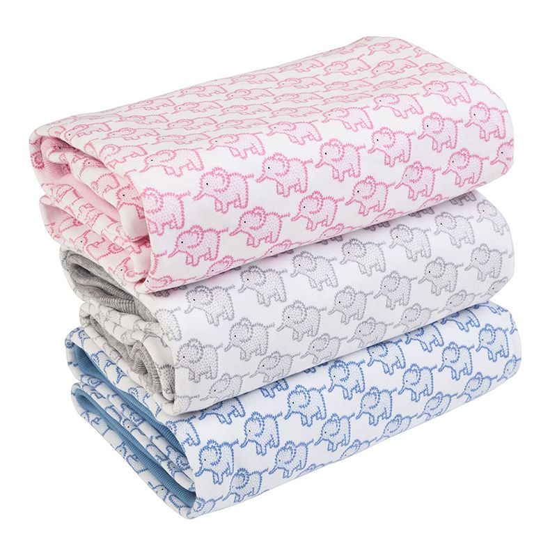 英國 JoJo Maman BeBe - 100%純棉可愛大象多功能小薄被/純棉毯-優雅灰