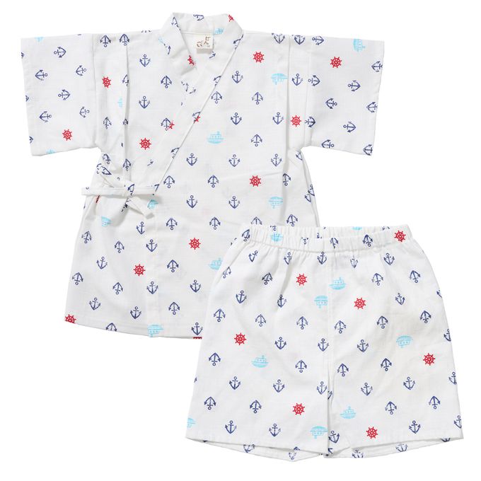 akachan honpo - 兩件式甚平-南十字星-米白色 (90cm)