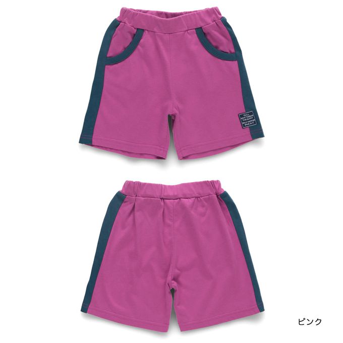 日本 BRANSHES - 接觸涼感 側邊撞色休閒短褲-淺棕