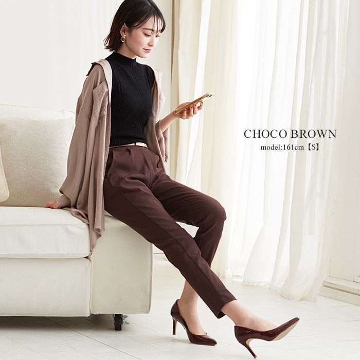 日本女裝代購 - 舒適修身彈性 美人褲-純黑