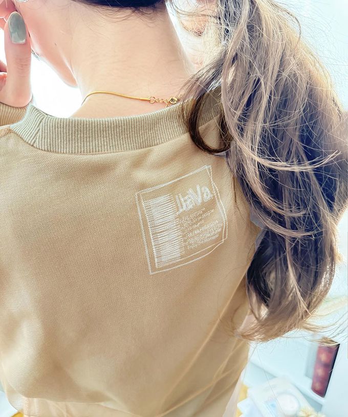 日本 Classical Elf - Java 透膚薄紗層次上衣-背後標籤印花-炭灰