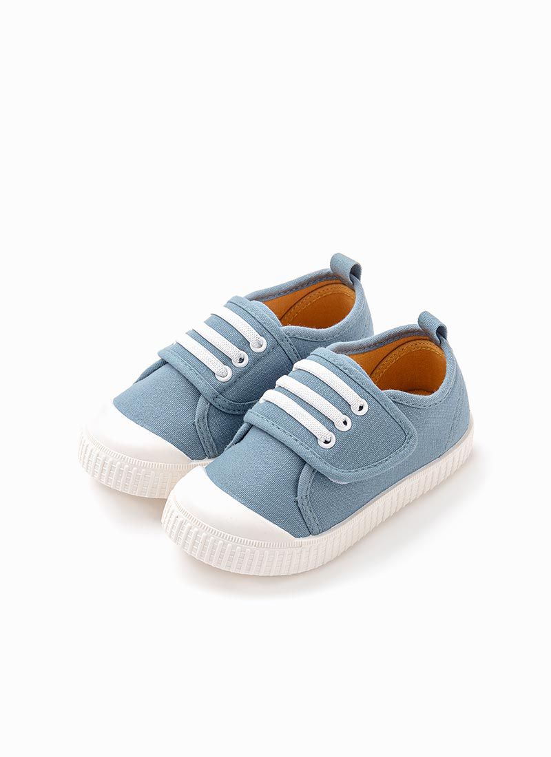 韓國 OZKIZ - 裝飾鞋帶簡約單色餅乾鞋-天藍