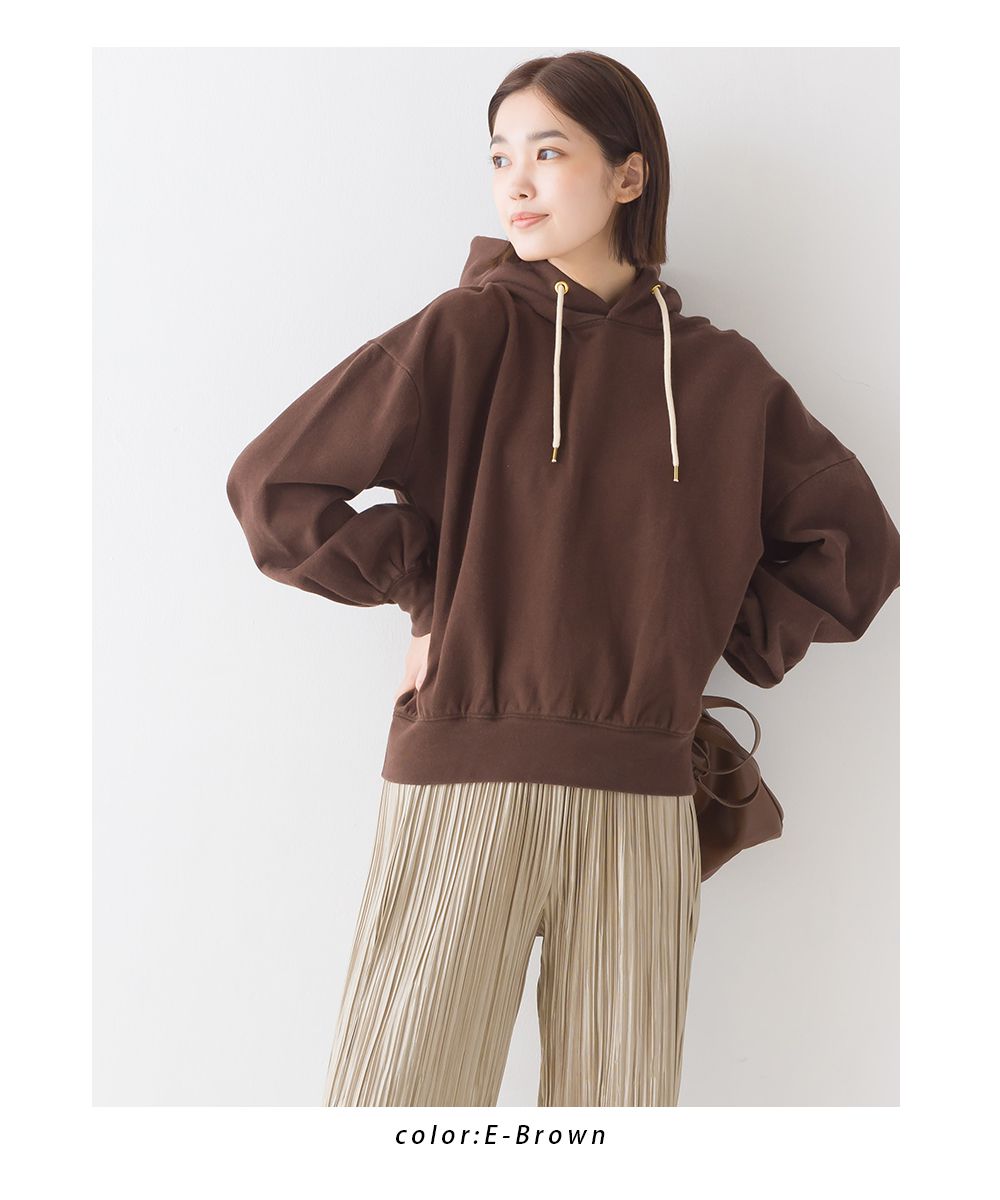 日本 OMNES - 純棉內刷毛保暖長袖帽T-氣質灰