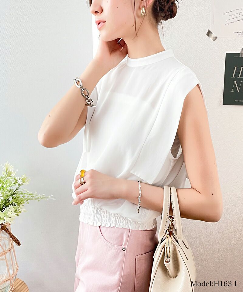 日本 Classical Elf - 優雅時尚雪紡無袖上衣-點點-春芽綠