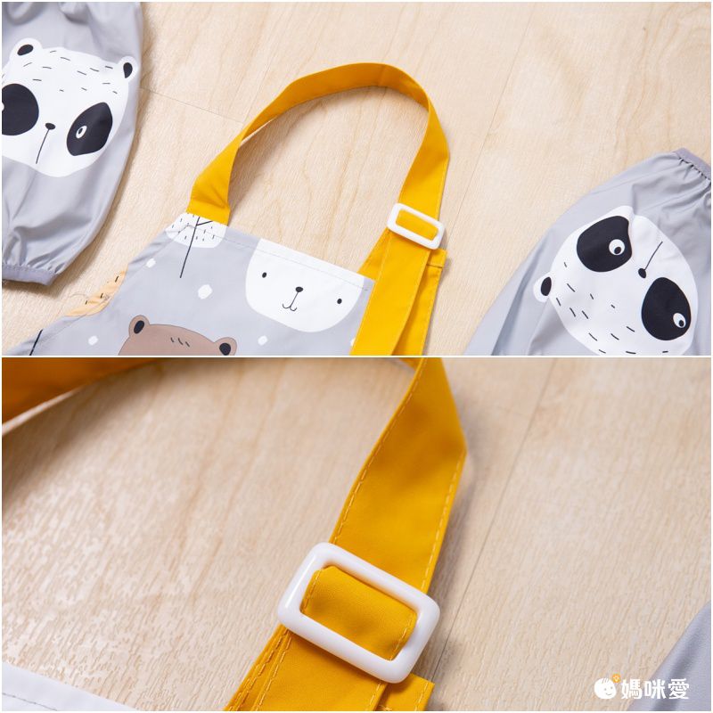 兒童防水畫畫衣套裝-獅子-藍色