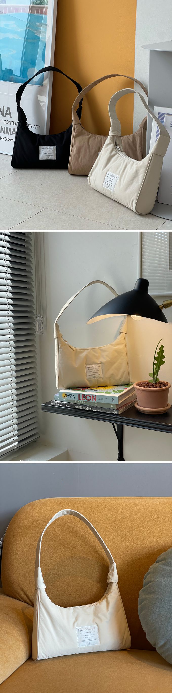 韓國 THEALLY - 輕量生活防水尼龍單肩背包-綠