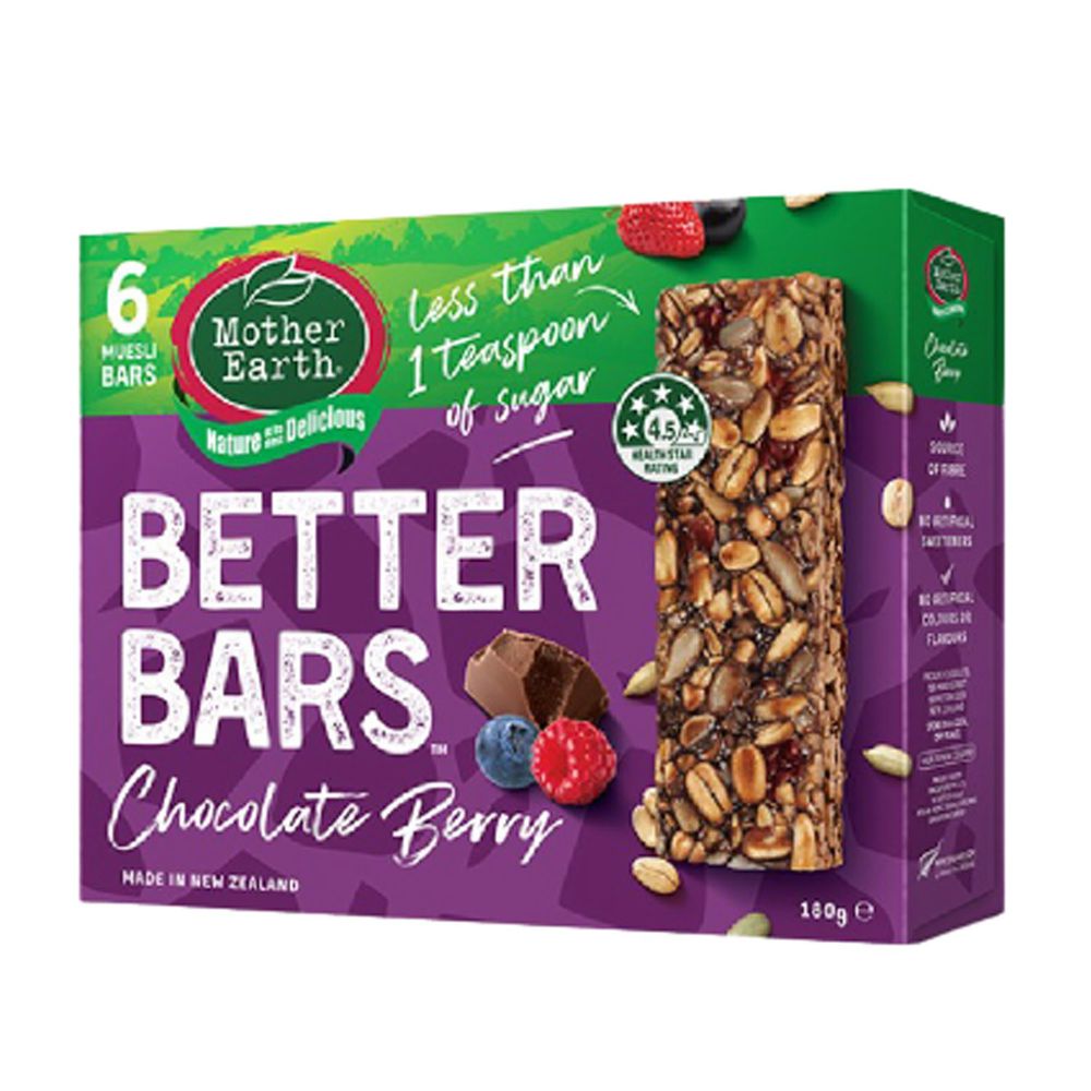 壽滿趣 - 紐西蘭 Mother Earth營養好棒棒180g-巧克力莓果口味 (6 bars/每盒)