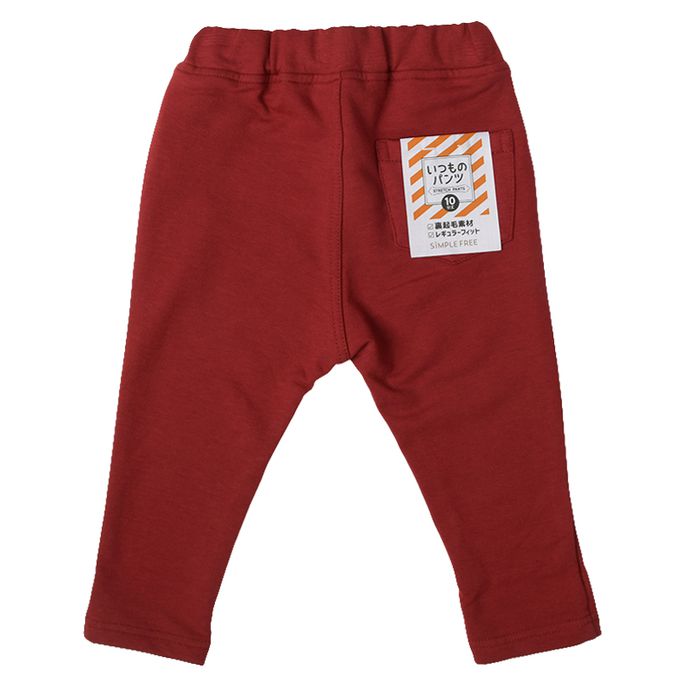 akachan honpo - 10分長經典褲 裏起毛-一般合身款-紅色