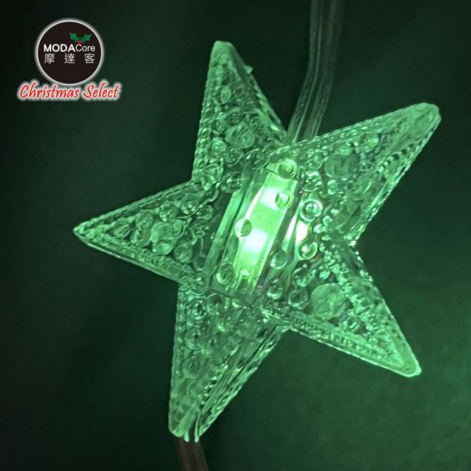 MODACore 摩達客 - 50燈LED皮線燈串(USB充電/五角星星-彩光)5M-贈豆腐頭&遙控器