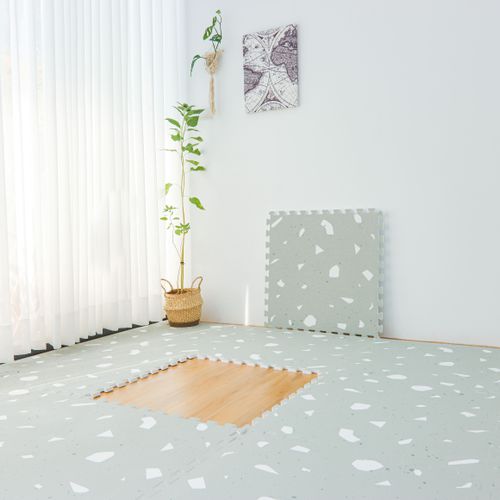 橄欖-水磨石系列巧拼-橄欖綠 (單片62*62cm)-六片入