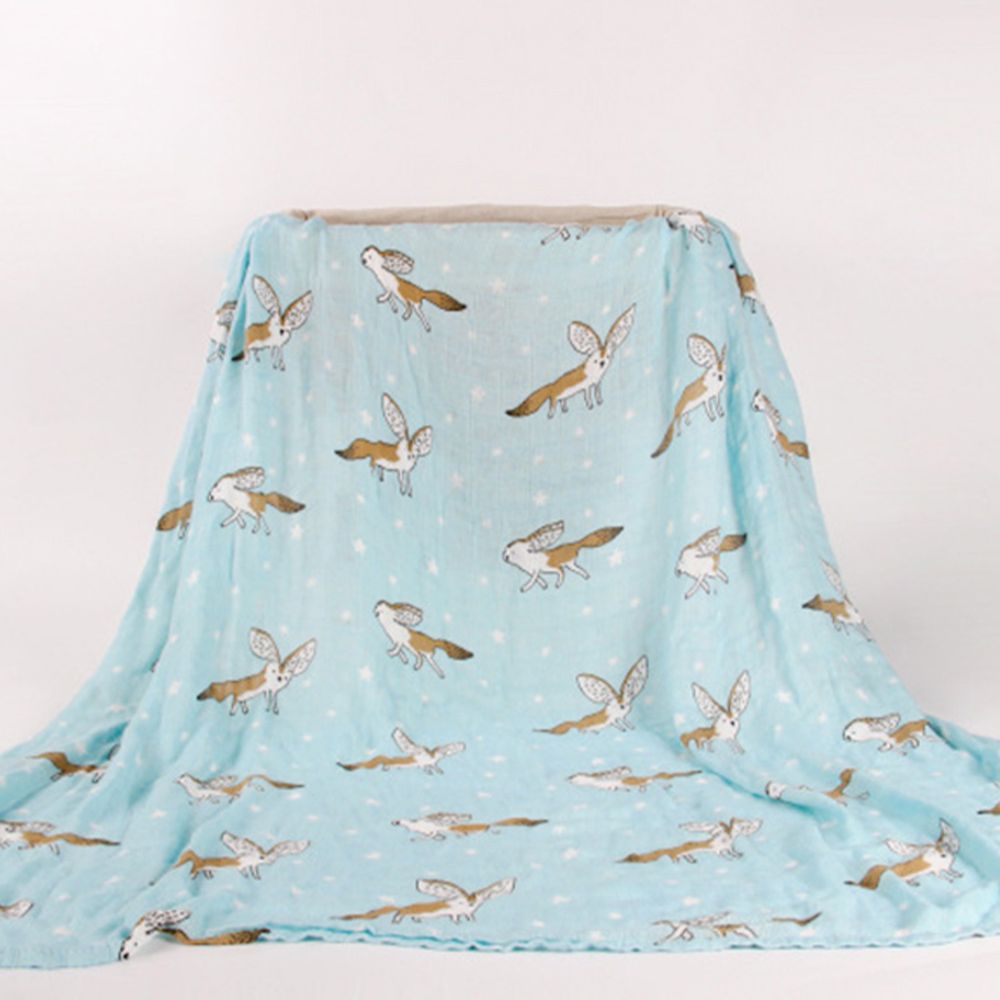 Muslin Tree - 柔軟竹纖維紗布包巾/蓋被-闊耳狐 (120*120cm)