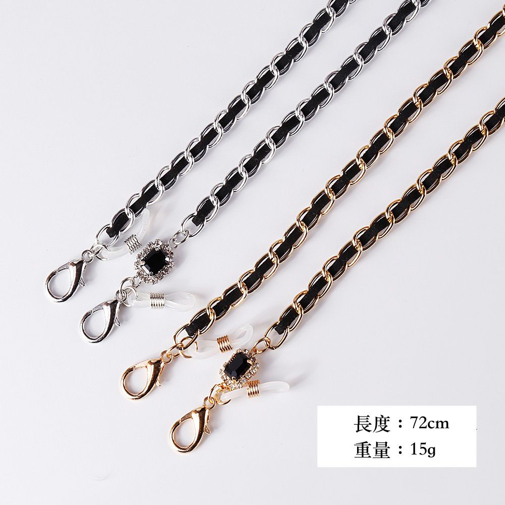 小香風時尚金屬口罩/眼鏡掛鏈-金色 (總長70cm)