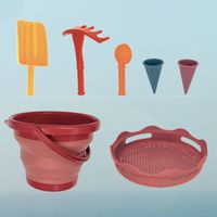 COMPACTOYS - 無毒摺疊玩沙工具組-7件組-紅