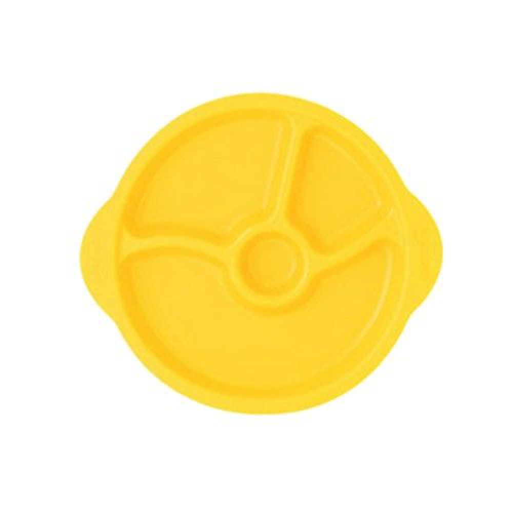 韓國 sillymann - 100%鉑金矽膠防滑幼兒學習餐盤-黃色