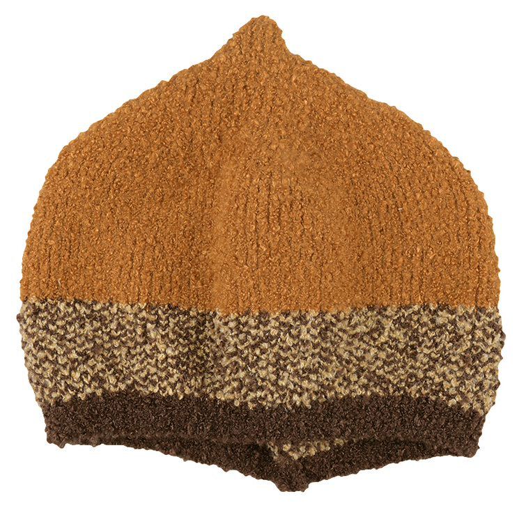 akachan honpo - 針織帽 柔軟、毛茸茸-栗子-咖啡色 (42~46cm)