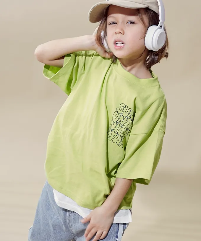 日本 devirock - 100%棉 帥氣印花短袖上衣-地球老虎-黑