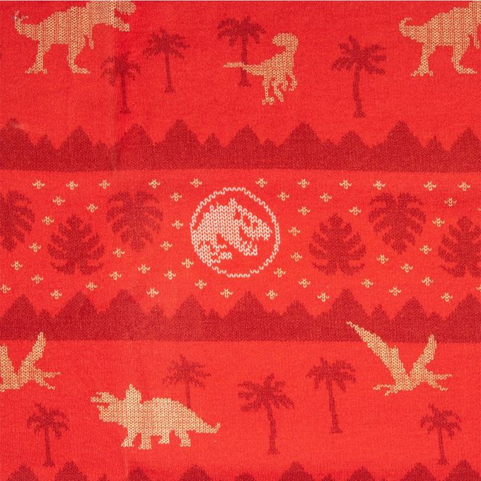 英國 SLEEP NO MORE - 100% 有機棉兒童圓領長袖上衣-紅色侏儸紀公園